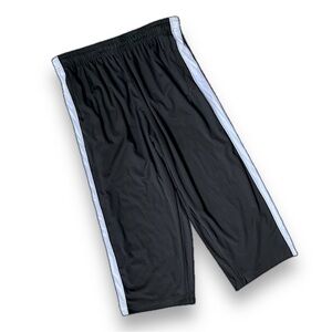 Black Athletic Pants with White Stripes